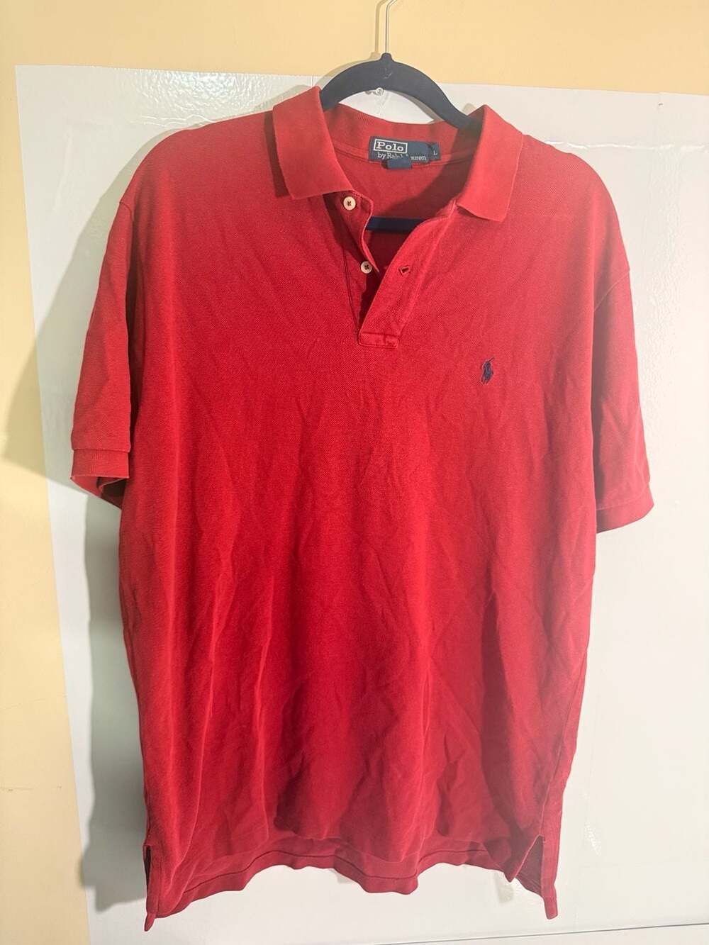Polo by Ralph Lauren Polo Shirt Size L Red Cotton Short Sleeve